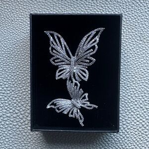 Butterfly Brooch with Crystals